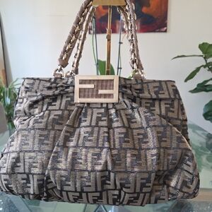 Fendi Black and Gold Shoulder Bag
